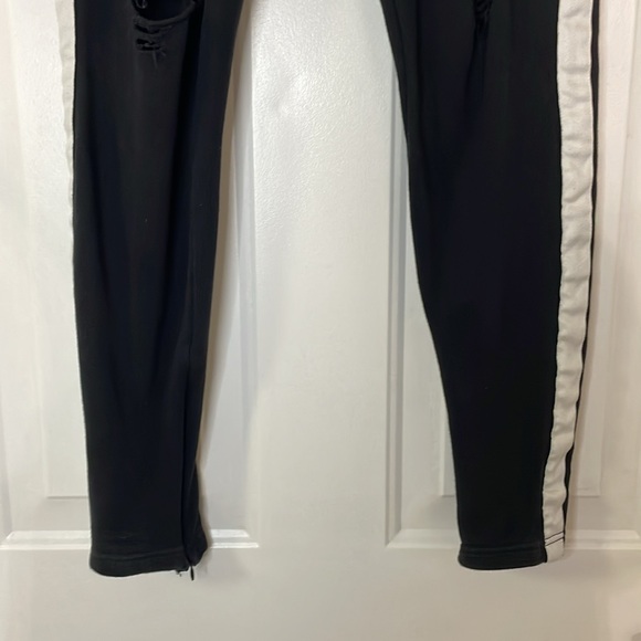PAM & GELA Side Stripe Distressed Drawstring Elastic Stretch Track Pant Leggings - Picture 6 of 14